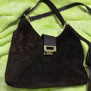 Black Leather Belt with Gold Rectangular Buckle